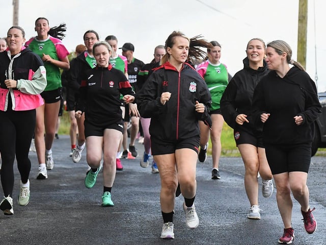Competitors at the Doire Trasna 5K along Corrody Road last week. Photo: George Sweeney