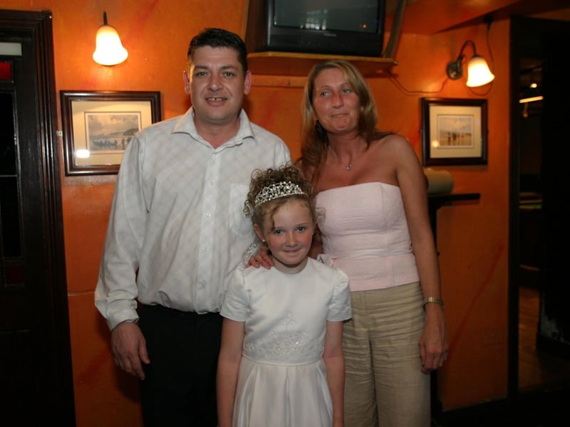 Celebrating a first communion as a family.