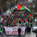 A recent mass rally in protest over the war on Gaza in Derry.