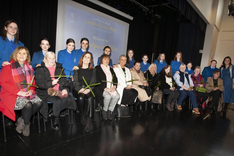 One of the Year 8 classes pictured with their grandmothers during Wednesday’s event.