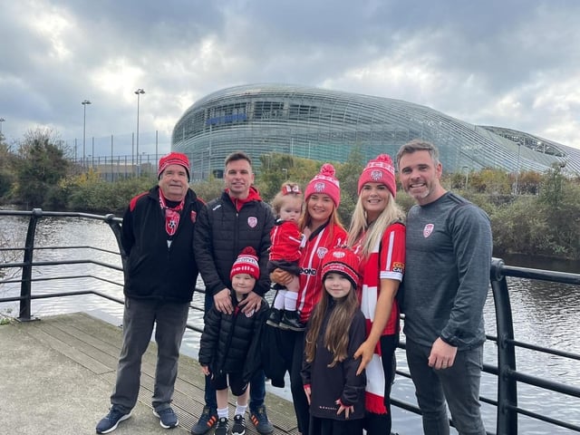 The Collins family prepare to make their way to the Aviva Stadium.