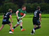 City of Derry’s Stephen Corr surveys his options against Ballymena in pre-season. Photo: George Sweeney. DER2333GS – 84