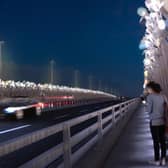 An artist's impression of the Foyle Reeds proposed installation for the Foyle Bridge.