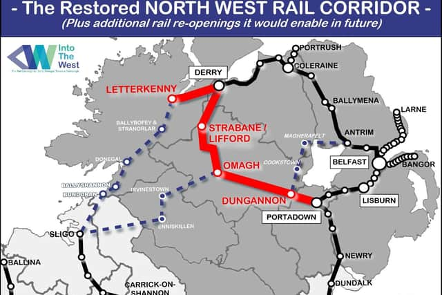 An image of the connections via a restored North West rail network.