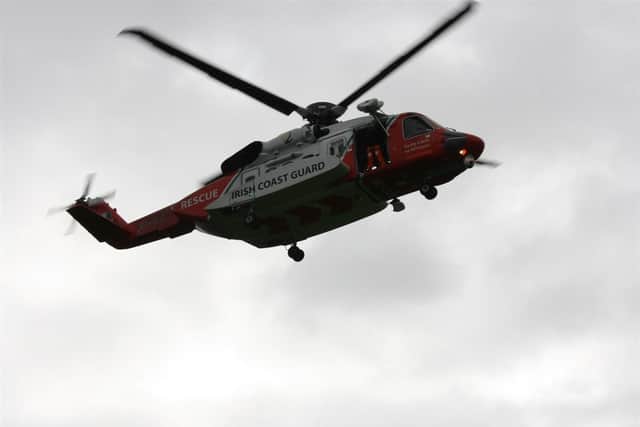A file picture of an Irish Coastguard helicopter.