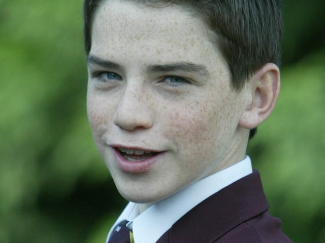 Andrew Simpson who stars in 'A Song For A Raggy Boy' with reknowned irish actor Aiden Quinn. (1710Jb15) :Derry and Donegal secondary school pupils in October 2003