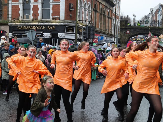 Dancers taking part in the St. Patrick’s Day Parade. (Photo - Deirdre Heaney, nwpresspics)