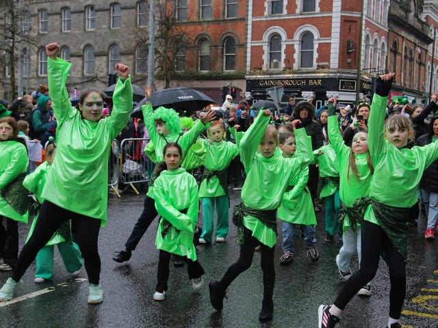 Dancers entertain the spectators at the St. Patrick’s Day Parade. (Photo - Deirdre Heaney, nwpresspics)