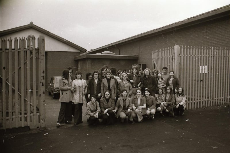 Workers at the Essex factory in Derry on strike.