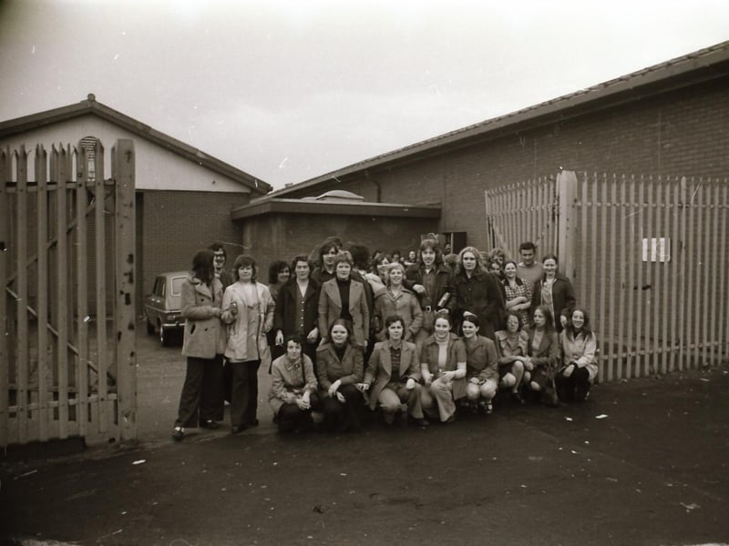 Workers at the Essex factory in Derry on strike.