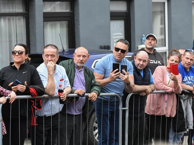 Spectators at the Soap Box Derby run in Carndonagh on Saturday afternoon. Photo: George Sweeney