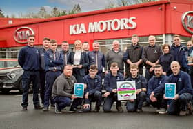 The winning team at Roadside(Garages) Kia.