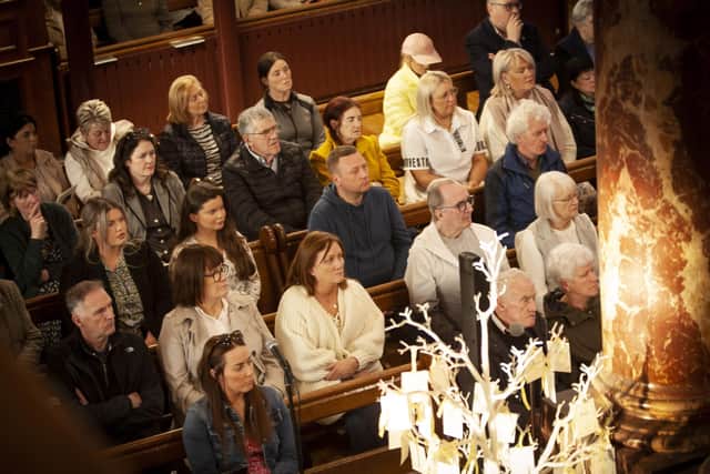 A section of the attendance at the Long Tower Church on Tuesday evening.