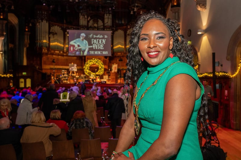 The Mayor Councillor Lilian Seenoi-Barr hosted a concert in the Guildhall in memory of the late Paddy Tyre in aid of her chosen Mayoral Charity BUD Club and Foyle Down Syndrome Trust. Picture Martin McKeown. 05.12.24