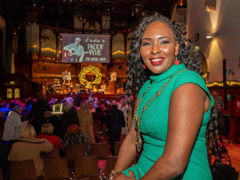 The Mayor Councillor Lilian Seenoi-Barr hosted a concert in the Guildhall in memory of the late Paddy Tyre in aid of her chosen Mayoral Charity BUD Club and Foyle Down Syndrome Trust. Picture Martin McKeown. 05.12.24