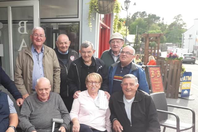 John Clifford, second from left at front, on Northside Supporters annual holiday in Galway in 2018