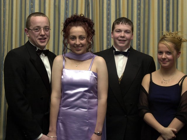 From left, are John McDermott, Jocelyn Donnelly, Michael Rabbett and Theresa Healy. (14/11/CD25) : Students attending the St Mary's Formal back in the year 2000.