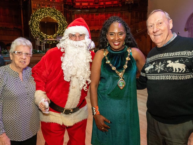 The Guildhall was the setting as the Mayor Councillor Lilian Seenoi-Barr hosted a festive tea dance. Picture Martin McKeown. 11.12.24 : .