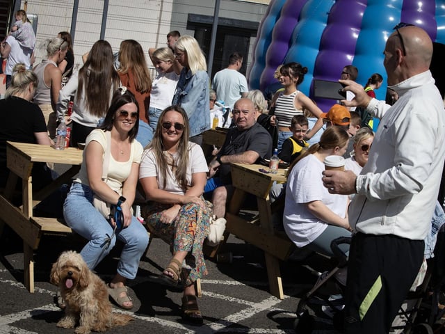 Michelle McLucas and Shauna Murphy pose for a photo at Derry Feile 24's Party in the Park at Pilot's Row on Saturday. (Photos: JIm McCafferty Photography)