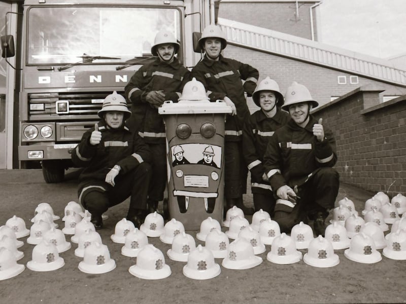 Northland Road fire fighters launching a festive appeal back in 1993.