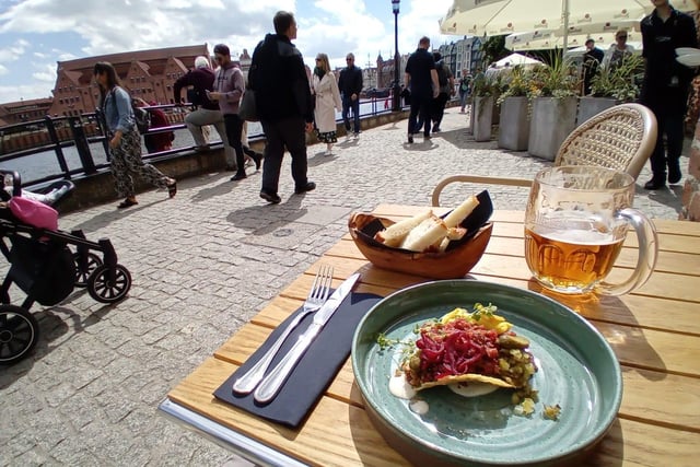 Steak tartare at Restauracja Port Fromage on the banks of the Motława in Gdansk.
