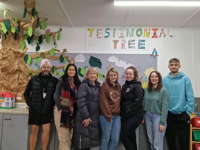 Board members, Doreen Friel, Kathleen Gill, Bernie Deeney, Liam Galbraith, Margaret Farren, iCARE Coordinator Niamh Clerkin, iADULT manager Liam Gill and iADULT team lead, Agnes Doherty.