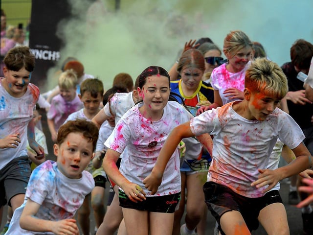 Children’s ‘Colour Dash’ at Na Piarsaigh prior to the club’s Dermot McCrossan Canter the Corrody 5km event, held on Sunday evening last. Photo: George Sweeney