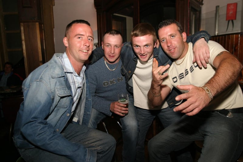 Patrons and staff at Downey's bar back in July 2004.
