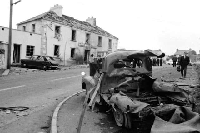 The aftermath of the 1972 Claudy bombing.