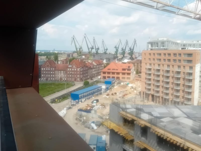 The old cranes in the Gdánsk shipyard have been maintained as a symbol of the Solidarnosc movement of the 1980s.