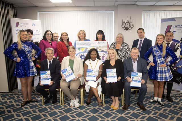 PEACEPLUS ACTION PLAN LAUNCH. . . . .Group pictured at the Derry City and Strabane District Council's PEACEPLUS Local Co-Designed Action Plan launch at the Waterfoot Hotel on Thursday last. The project supported by PEACEPLUS, a programme managed by the Special EU Programmes Body (SEUPB).
