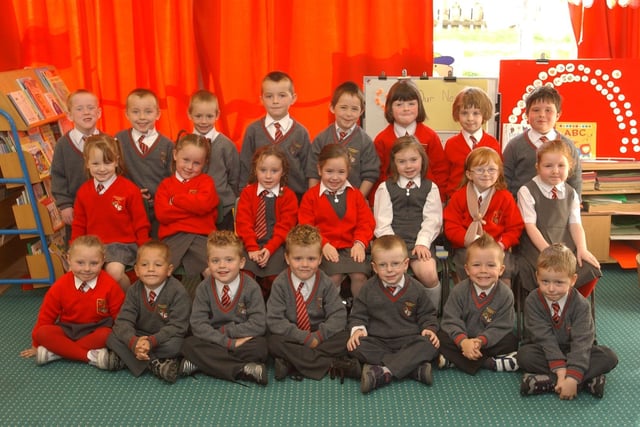 Primary 1 pupils from St Canice's Primary School, Dungiven. (2609PG05):20 years on: Young people across Derry and Donegal starting school in September 2003