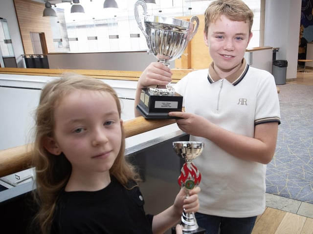 Brother and sister Nessa and Cillian McGurk. : Foyle School of Speech and Drama's fantastic annual charity feis for the Foyle Hospice