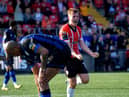 Brandon Kavanagh celebrates scoring Derry City's second goal against Athlone Town. Photo: George Sweeney