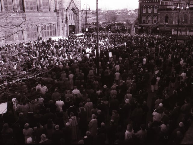Peace Rally held at the Guildhall Square back in 1996.