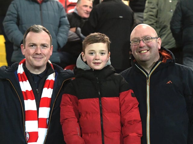Derry City fans at the Brandywell on Friday evening. Photo: George Sweeney