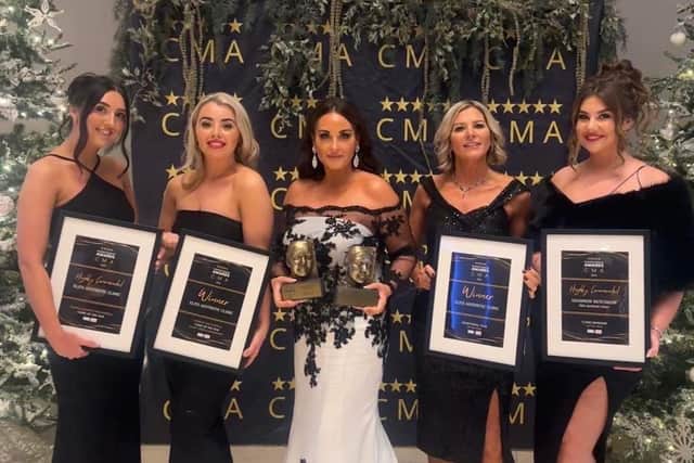 Elite Aesthetic Clinic's string of accolades included; Cosmetic Non-surgical clinic of the year Derry- Winner; Exceptional Team of the Year - Winner; Clinic Manager of the year - Highly Commended  and Overall Best Clinic - Highly Commended.
