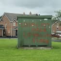 'Loyalist area loyalist flags' graffitied in Ivy Mead area Derry.
