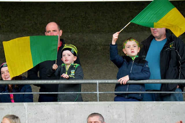 Young fans of Glenullin at Sunday’s IFC final against Drumsurn at Celtic Park.  Photo: George Sweeney.  DER2243GS – 036