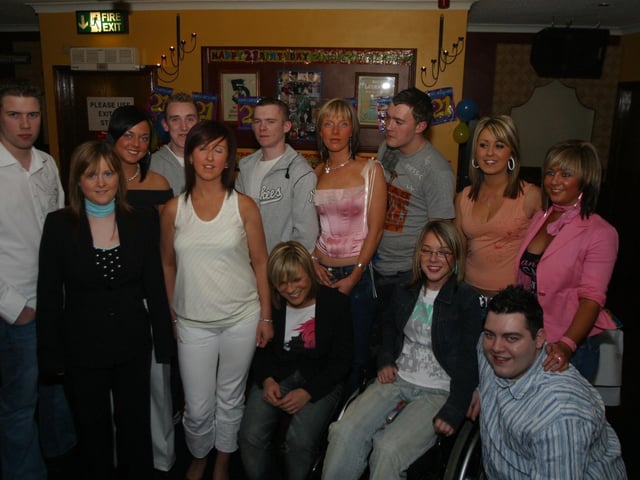 Party celebrations back in 2004: Kerry Nicholls.