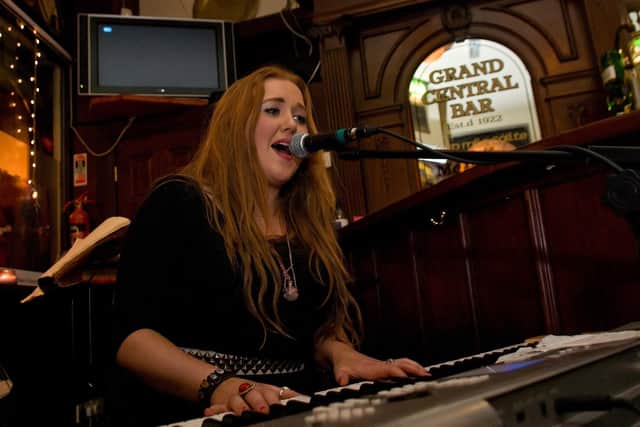 Rebecca Harkin performing in the Grand Central Bar as part of the Other Voices free music trail as part of the 2013 UK City of Culture. Picture Martin McKeown. Inpresspics.com. 8.2.13