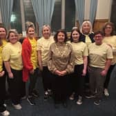 Mayor Patricia Logue with women who are members of Derry Well Women's Endo Gals.