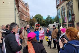 Staff striking at NWRC in Derry.