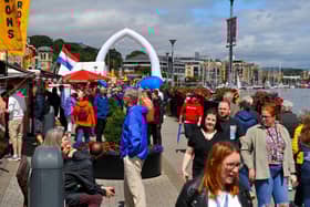 Some of the large crowds visiting a previous Foyle Maritime Festival. Photo: George Sweeney.  DER2229GS – 053