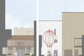 Drawings of how the courtyard in the proposed new paediatric unit will look.