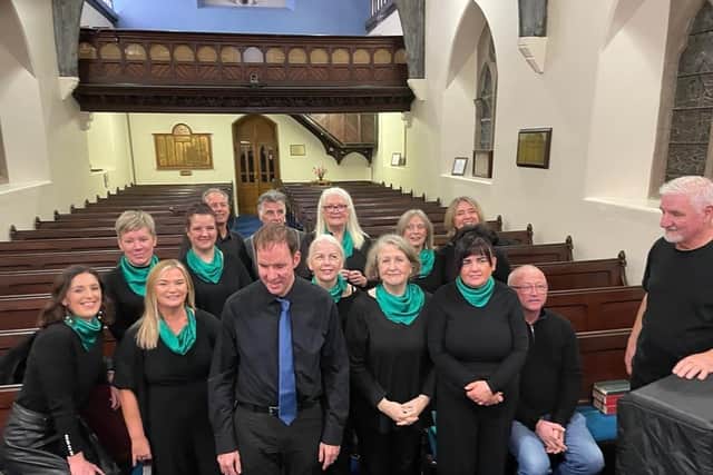 The CALMS Thyme to Sing choir pictured in rehearsals for the event at the Guildhall.