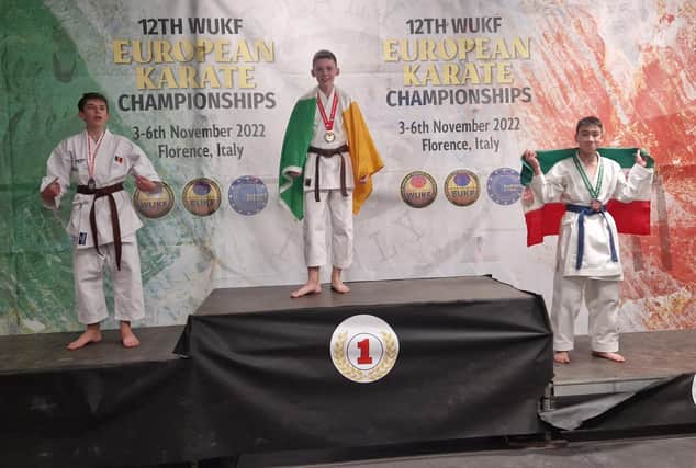 Philip Walker secured the first gold medal of the tournament for the UKF squad, with his superb kata performance.