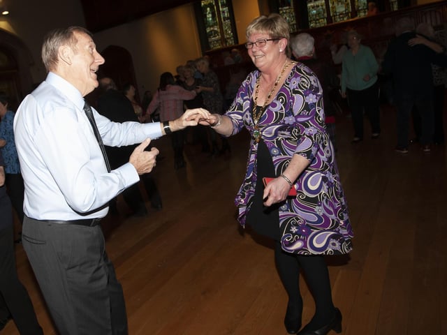 The Deputy Mayor Angela Dobbins dancing at the Mayor's Tea Dance in the Guildhall.