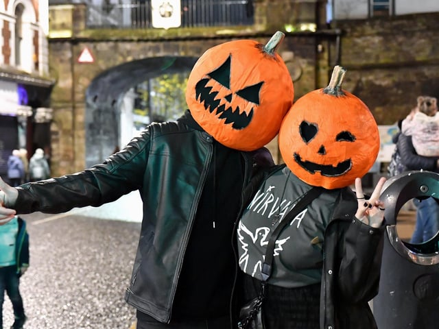 Revellers, performers and early contenders for the best Halloween costume converged on Derry’s city centre on Monday evening for the opening of the 2024 Halloween festivities. Photo: George Sweeney