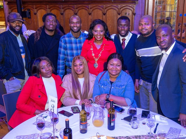 The Mayor Councillor Lilian Seenoi-Barr hosted a Christmas Community event at the Guildhall for people from across the Derry City and Strabane District Council area on Sunday. Picture Martin McKeown. 01.12.24 : Mayor's Community Christmas Party